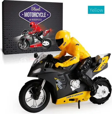 Produktbild von DG-801 1/6 Selbstausgleich RC Motorrad 6 Achse des Gyroskops Stunt Racing Plastic Mini Spielzeug gelb