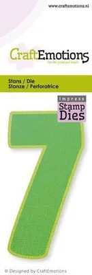 Produktbild von CraftEmotions Impress Stempel & Stanzschablone - Zahlen 7