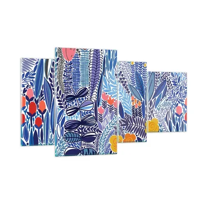 Produktbild von Bilder auf glas - Blumen Blätter Illustration Tropen - 120x70cm - Glasbilder - Wandbilder - Kunstdruck - Wanddekoration aus Glas - Glas Bilder - Wandbild auf Glas - GDL120x70-2944