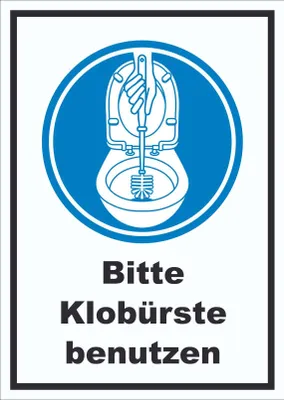 Produktbild von Bitte Klobürste benutzen Schild A4 (210x297mm)