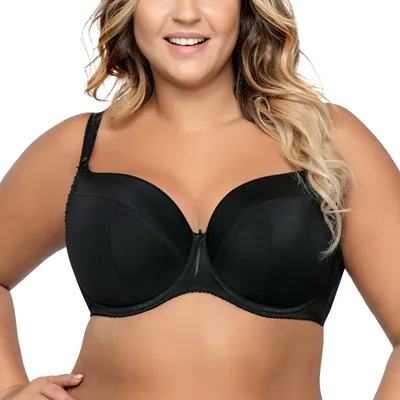 Produktbild von Ava Damen Bügel BH Schalen glatt große Brüste Unterwäsche 1263 , Schwarz, 80E