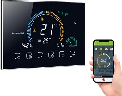 Produktbild von WiFi Digital LCD Raumthermostat Thermostat für 5A Wassererwärmung Fußbodenheizung Sprach-APP-Steuerung Programmierbarer Kompatibel mit Amazon Echo Google Home Tmall