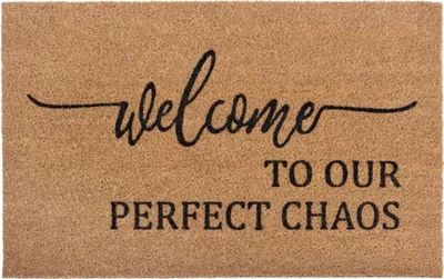 Obrázek produktu pro 45x70 cm Rohožka Welcome to our perfect chaos 105702 - na ven i na doma