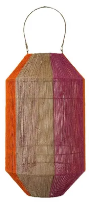 Produktbild von Van der Leeden Laterne ORANGE/PINK Jute Natur/Orange/Fuchsia | Ø 34cm H 60cm