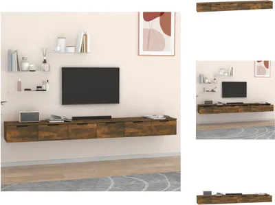 Obrázek produktu pro vidaXL Nástěnné skříňky 2 ks. Kouřový dub 102x30x20 cm materiál na bázi dřeva - Nástěnné police