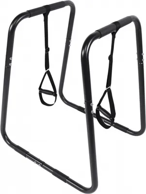 Produktbild von GORILLA SPORTS® Dip Barren - mit Verstellbaren Griffen, Höhe 95 cm, bis 150 kg Belastbar, aus Stahl, Schwarz - Dip Station, Push-Up Stand, Parallettes, Dipstation, Calisthenics, Fitness