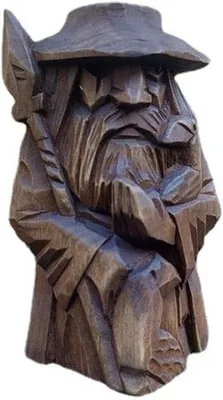 Imagen del producto de Estatua decorativa de vikingo - Figura de Odín hecha de resina - Escultura nórdica - Ideal para estanterías