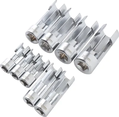 Obrázek produktu pro 9 ks sada nástrčných klíčů na palivové potrubí 10-22 mm 1/4in 3/8in 1/2in Drive CRV ocelové vstřikovací palivové potrubí nástrčný klíč pro opravy automobilů