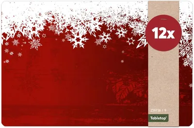Produktbild von Abwaschbare Tischsets 12er Set Weihnachten Schnee