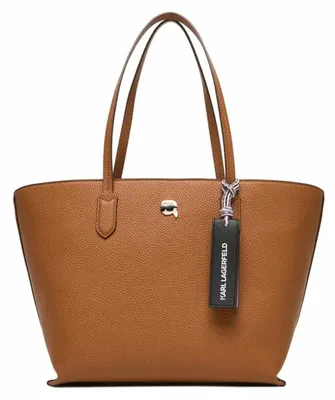 Immagine prodotto di Borsa shopper da donna Karl Lagerfeld, modello Ikon Pebble, color marrone scuro, codice prodotto A4W30002, codice colore 1UR