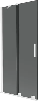 Produktbild von Mexen Velar Badewannenaufsatz 2-flügelig schiebbar 95 x 150 cm, Graphit, Weiß - 896-095-000-41-20