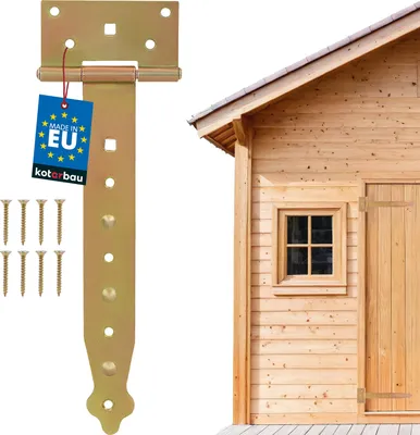 Produktbild von KOTARBAU® Kreuzgehänge 250mm T Scharniere Gartentor Scharnier Ladenband Türscharniere für Holztüren Schwerlast Scharniere Galvanisch  Stahl Gold