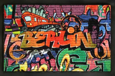 Produktbild von Fussmatte Türmatte Berlin Graffiti Schmutzmatte