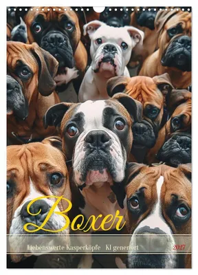 Produktbild von Boxer - Liebenswerte Kasperköpfe (Wandkalender 2027 DIN A3 hoch), CALVENDO Monatskalender