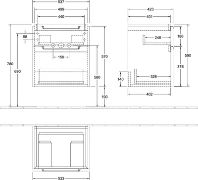 Produktbild von Villeroy & Boch A90810VM WTUS Subway 2.0 A90810 537x590x423mm