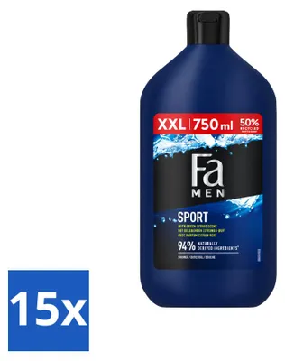 Produktbild von 15 x Fa Men Sport Douchegel - Grüne Zitrus - 750 ml - Vorteilspackung - 15 Stücke
