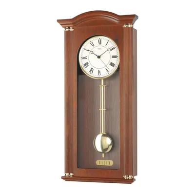 Produktbild von AMS W7014-1 Pendelwanduhr mit Nussbaum-Holzgehäuse und Schlagwerk