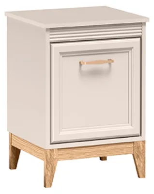 Obrázek produktu pro Noční stolek LUNENBURG - materiál: kašmír, nožky: dřevěné - rozměry: 45 x 62 x 41 cm