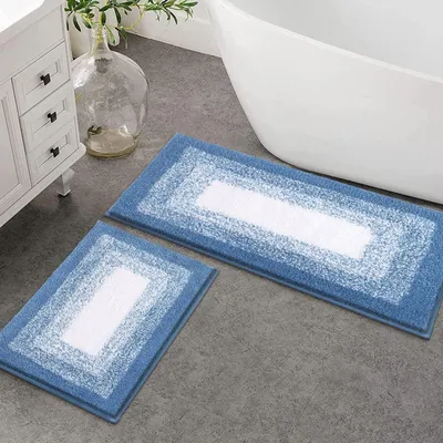 Produktbild von Mikrofaser Badmatte Set 2-teilig - Rutschfest und Saugfähig