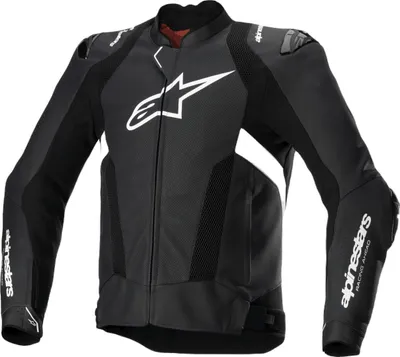 Produktbild von Alpinestars Missile V3 Airflow perforierte Motorrad Lederjacke, schwarz/weiß, 56