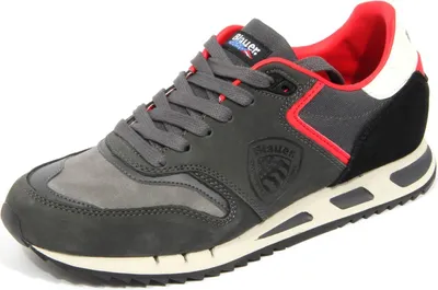 Zdjęcie produktu dla H0682 sneaker uomo BLAUER men MEMPHIS06 buty skórzane/materiałowe szary