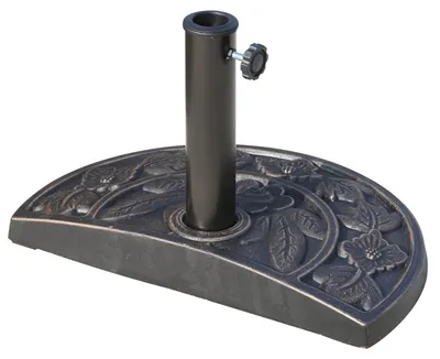 Immagine prodotto di Base per Ombrellone da Giardino Ø38 a Ø48 9 kg Mezzaluna Regolabile con Manopola 50x31x32 cm