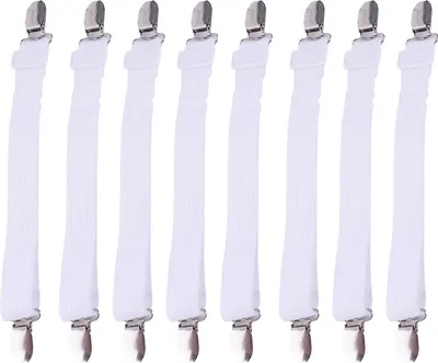 Produktbild von Bettlakenspanner Verstellbar, 8 Stück Verstellbare Lakenspanner, Elastische Spanner für Laken, Lakenspanner mit Metallclips für Laken, Matratze, Bügelbrett oder Sofa