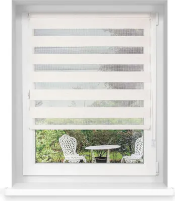 Produktbild von Doppelrollo Verdunkelungsrollo Fenster ohne Bohren Klemmfix 95x150cm leinen struktur