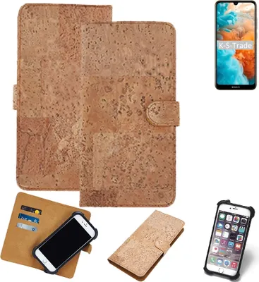 Produktbild von K-S-Trade Hülle kompatibel mit Huawei Y6 Pro 2019  Kork Handyhülle Cover  Schutzhülle TPU Case Bumper in Hellbraun, (1x)