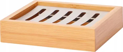 Produktbild von Bambus-Seifenschale mit Edelstahleinsatz 13x10
