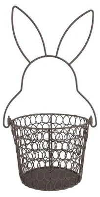 Obrázok produktu pre Clayre & Eef Úložný košík Ø 15x34 cm Hnedý kovový králik