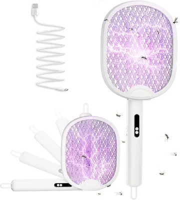Obrázok produktu pre Elektrický odpudzovač hmyzu – zariadenie na likvidáciu hmyzu – lampa na muchy – boj proti škodcom – nabíjanie cez USB-C – 26 cm – biela farba