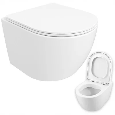 Immagine prodotto di Vaso WC senza bordo, piastra a caduta rallentata, duroplast, sciacquone whirlpool, 49 cm