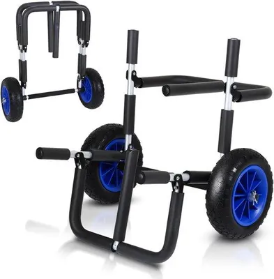 Produktbild von Famanu Transportwagen für Stand-Up Paddleboard - Inklappbarer Aluminium Trolley mit Sicherheitsriemen