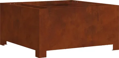 Produktbild von vidaXL Feuerstelle Braun 80 x 80 x 40 cm Wetterfeststahl