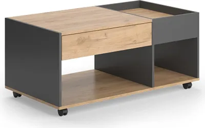 Immagine prodotto di Tavolino Vicco Maik Rovere dorato/antracite 110 x 60 cm con cassetto, Model 55568