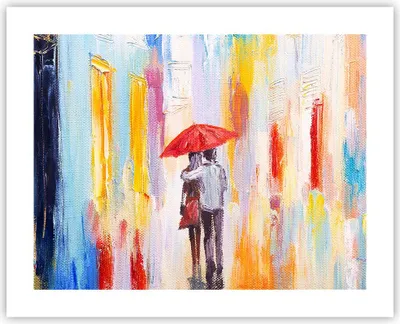 Produktbild von Poster - Poster ohne Rahmen - Liebhaber Regenschirm - 50x40 cm - Wand Bild - Wanddeko - Wandbilder - Kunstposter - Wandposter - Bilder - Kunstdruck - Wanddekoration - Wandbild - P2XAA50x40-3692