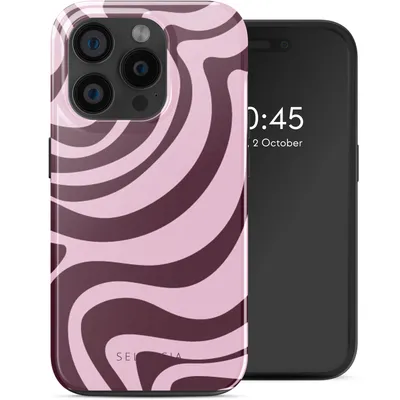 Produktbild von Selencia Vivid Rückabdeckung mit MagSafe iPhone 15 Pro - Wavy Swirl Pink Plum