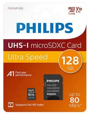Obrázek produktu pro Philips FM12MP45B - Paměťová karta Flash - 128 GB - UHS Class 1 / Class10 - SDXC