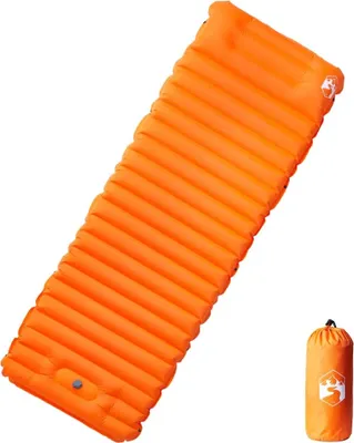 Image de Matelas de camping autogonflant avec oreiller 1 personne orange