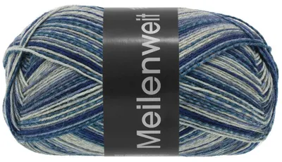 Produktbild von Lana Grossa - Meilenweit 100g Denim Mix Blue 4606 silbergrau hellgrau dunkelgrau graublau nachtblau jeans