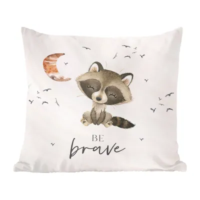 Produktbild von MuchoWow® Zierkissen Sofakissen Wohnzimmer Dekokissen 45x45 cm Aquarell - Sei mutig - Zitate - Kinder - Jungen - Mädchen - Schlafpolster - Polster für das Sofa