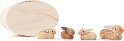 Produktbild von Kaninchenfamilie natur in Spandose (3cm) von Dregeno Seiffen
