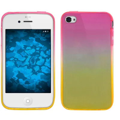 Produktbild von PhoneNatic Case kompatibel mit Apple iPhone 4S - Design:01 Silikon Hülle Ombrè + 2 Schutzfolien