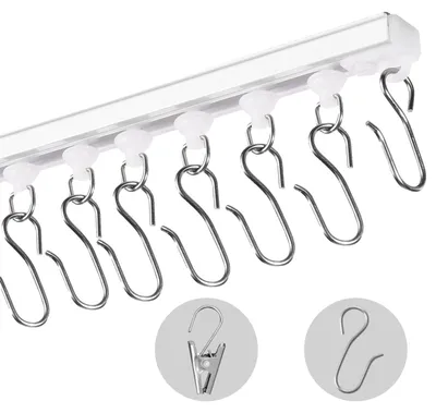Image de VEVOR Kit de rails pour rideaux de plafond, 3 m, système de rails autocollants pour plafond, rideaux sans percer, rail pour rideaux de séparation de pièce, convient pour les plafonds de salon, blanc