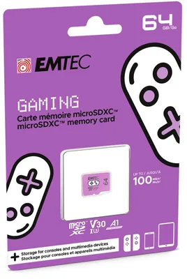 Produktbild von Emtec ECMSDM64GXCU3G, 64 GB, MicroSDXC, UHS-I, 100 MB/s, Class 3 (U3), V30