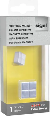 Image de sigel Aimants néodyme C10, Cube Design, argent