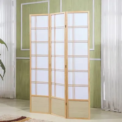 Zdjęcie produktu dla Fine Asianliving Parawan Japońska przegroda Shoji B135 x H180 cm Parawan w kolorze naturalnym – Nishio