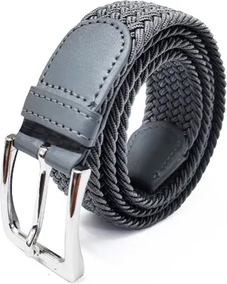 Produktbild von Glamexx24 Unisex Elastischer Stoffgürtel Geflochtener Stretchgürtel Dehnbarer Gürtel für Damen und Herren, Dunkelgrau, 115cm-Farbe: Dunkelgrau -Größe: 115
