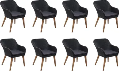 Obrázok produktu pre vidaXL 9-dielny záhradný jedálenský set s vankúšmi Poly ratan Black